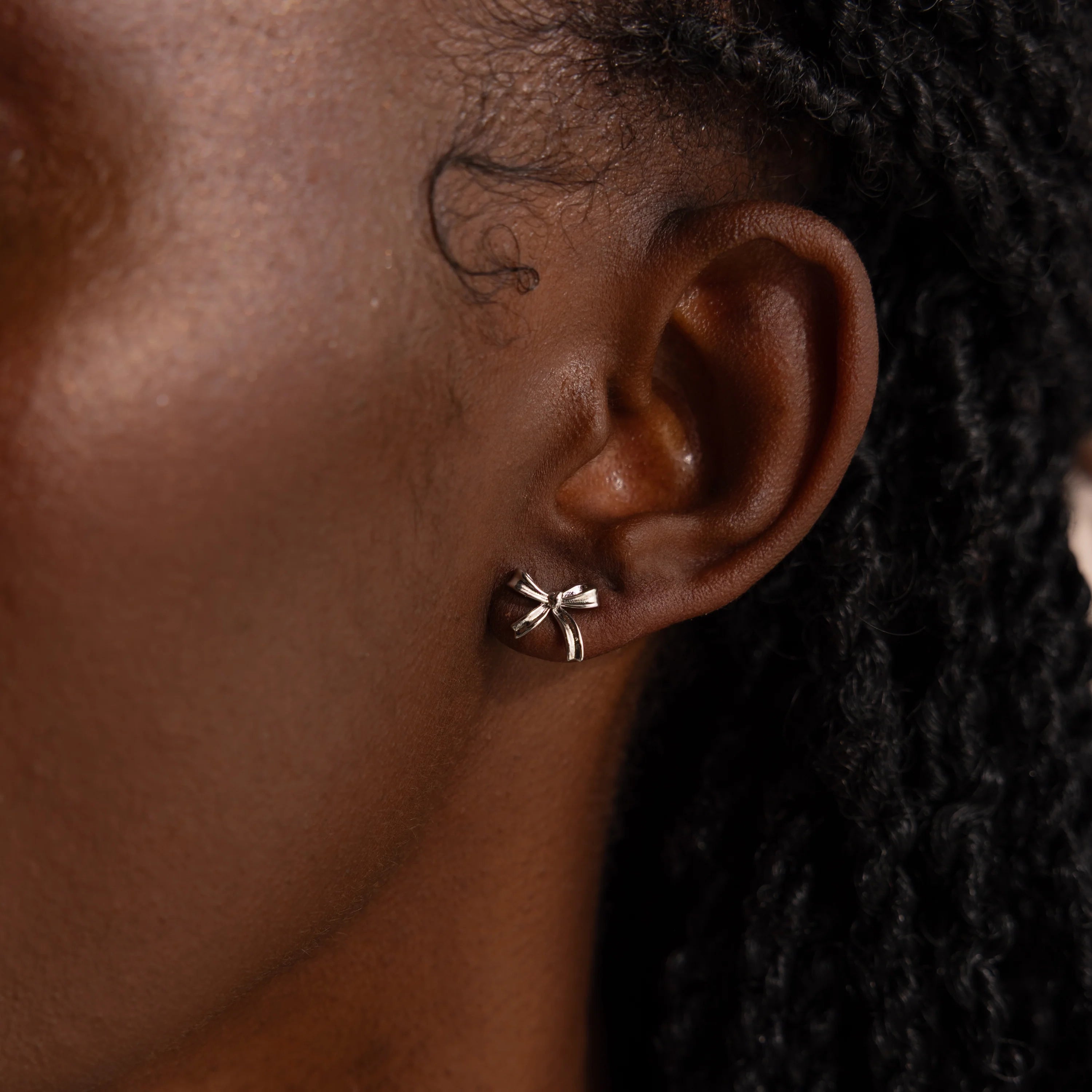 Bow Studs Silver 18K Gold Plated