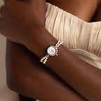 Beaded Pearl Timepiece Silver 18K Gold Plated