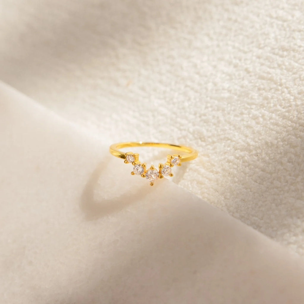 Diamonds Marina Chevron Ring Silver 18K Gold Plated