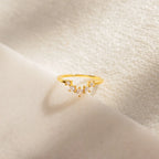 Diamonds Marina Chevron Ring Silver 18K Gold Plated