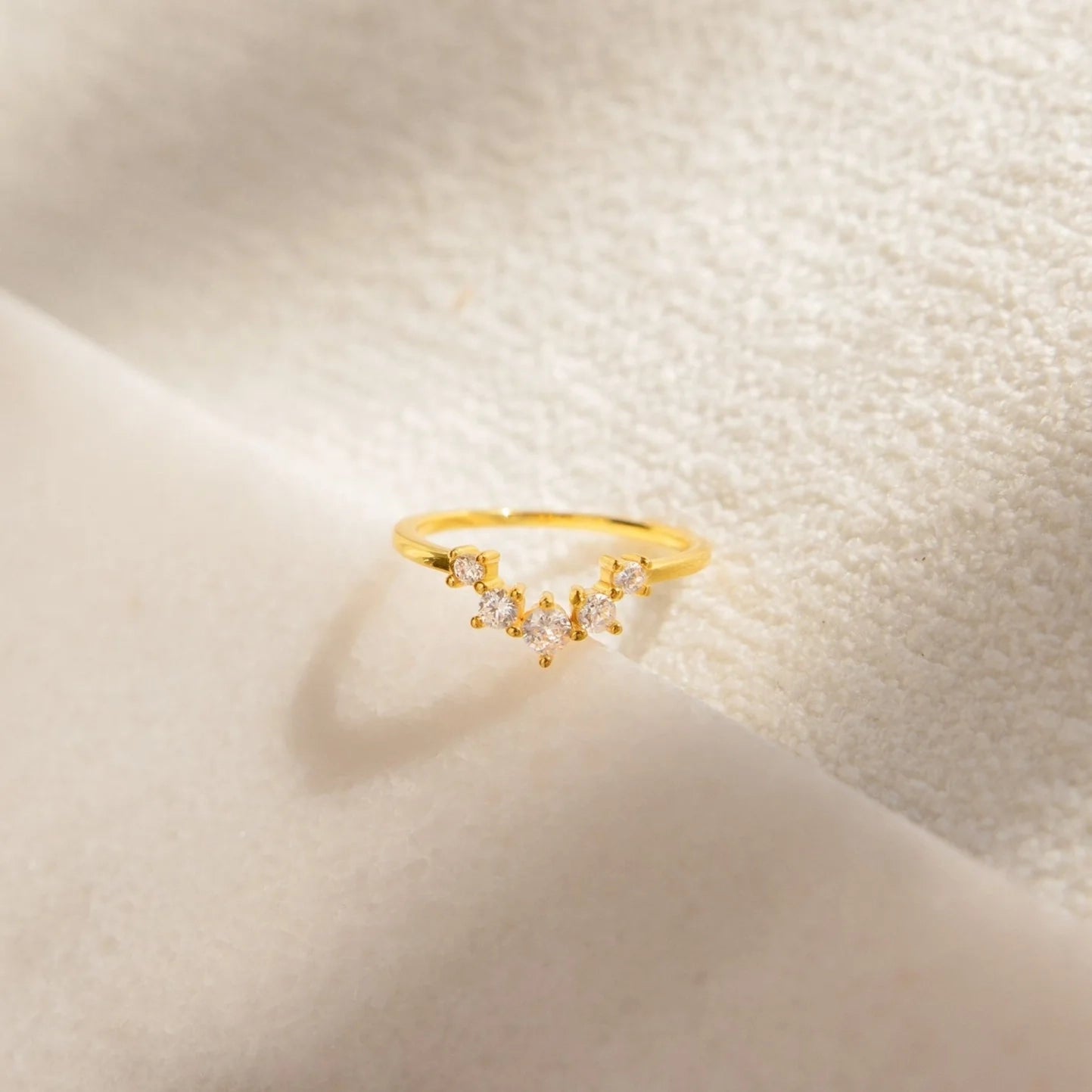 Diamonds Marina Chevron Ring Silver 18K Gold Plated