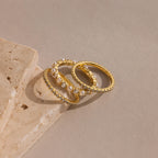 Diamond Eternity Ring Set Silver 18K Gold Plated