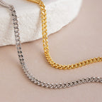 Curb Chain Bracelet Silver 18K Gold Plated