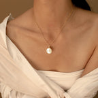 Gabi Coin Necklace Silver 18K Gold Plated