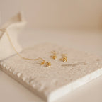Dangling Rose Huggies Silver 18K Gold Plated