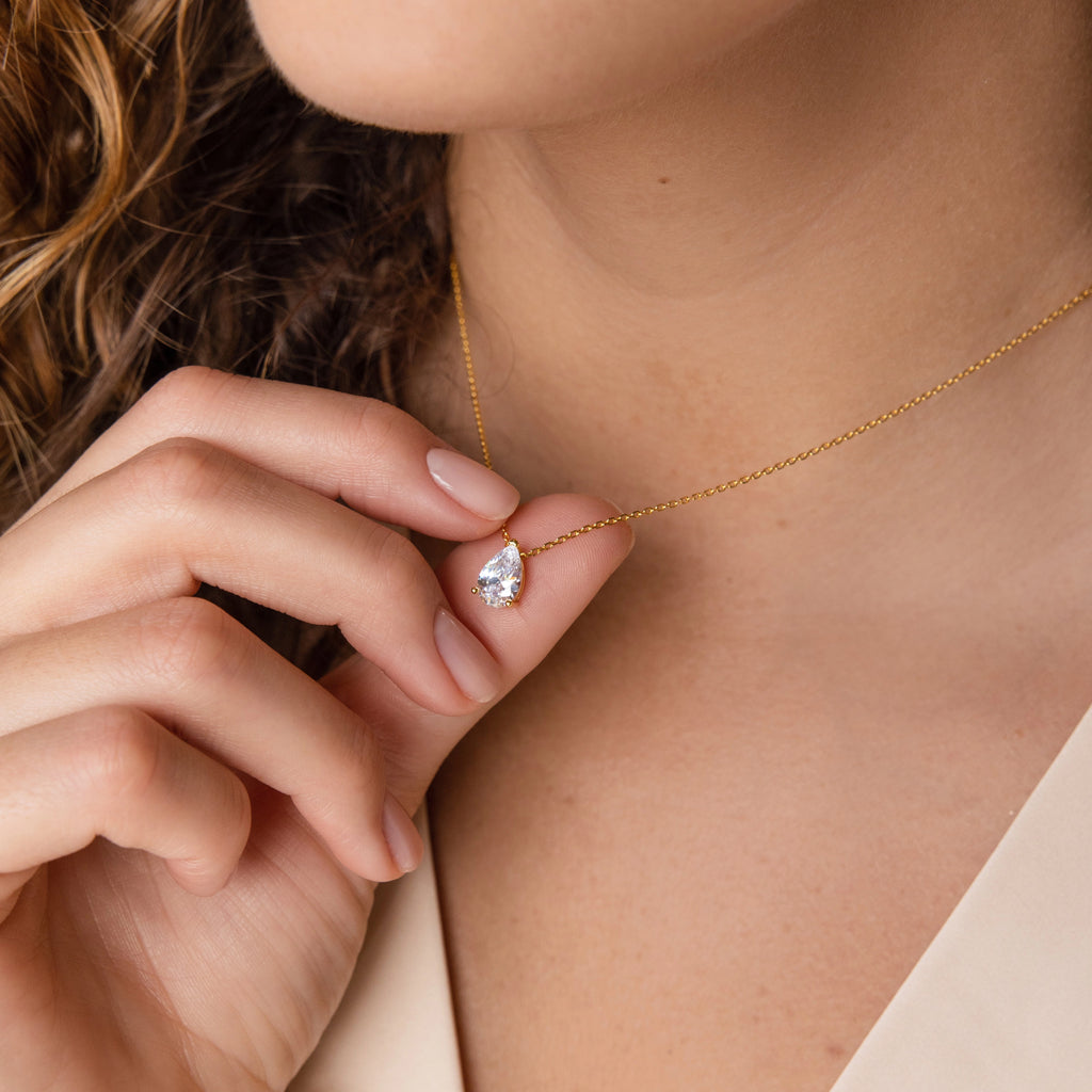 Ophelia Topaz Necklace Silver 18K Gold Plated