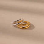 Twisted Band Duo Ring in Silver 18K Gold Plated