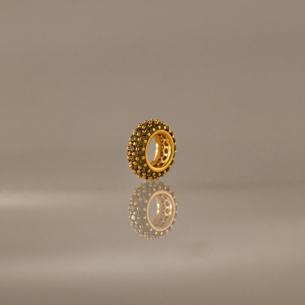 Peridot Charm Spacer Silver 18K Gold Plated