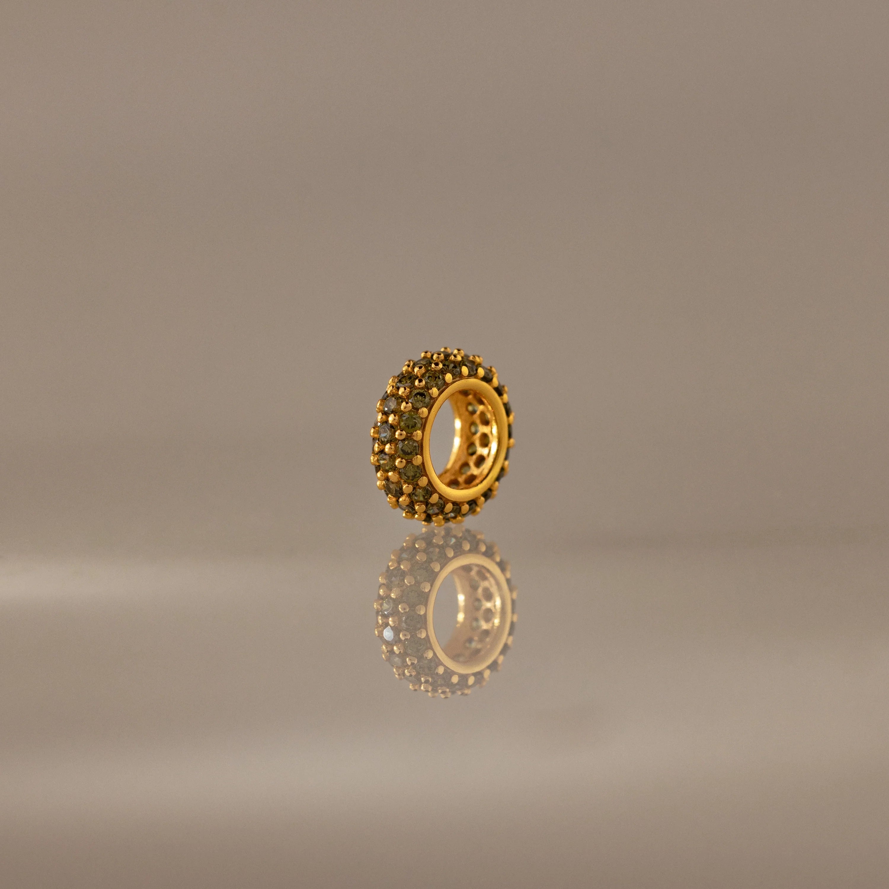 Peridot Charm Spacer Silver 18K Gold Plated