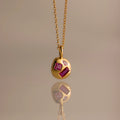 Mixed Ruby Capsule Necklace Silver 18K Gold Plated