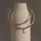 Pearl Cuff Choker Necklace Silver 18K Gold Plated