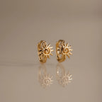 Celestial Sun Huggies Silver 18K Gold Plated