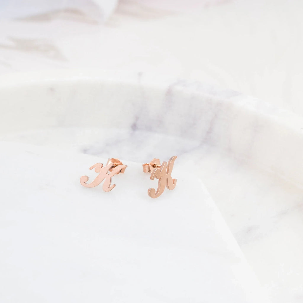 Alex Initial Studs Silver 18K Gold Plated
