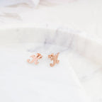 Alex Initial Studs Silver 18K Gold Plated