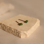 Jade Bar Studs Silver 18K Gold Plated