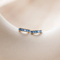 Genevieve Blue Topaz Huggies Silver 18K Gold Plated
