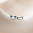 Genevieve Blue Topaz Huggies Silver 18K Gold Plated