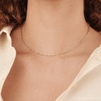Dainty Link Chain Necklace Silver 18K Gold Plated