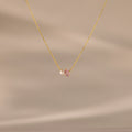 Teardrop Pink Tourmaline & Pearl Necklace Silver 18K Gold Plated