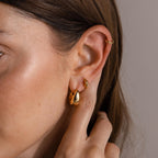 Bold Teardrop Earrings Silver 18K Gold Plated