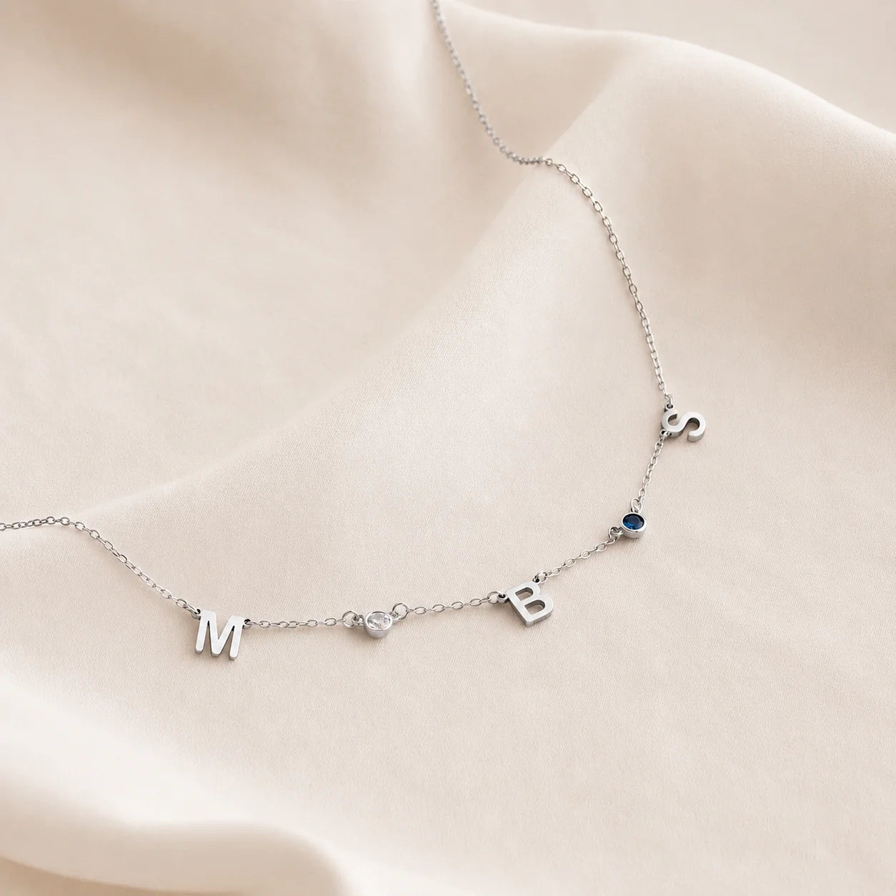 Personalized Birthstone Letter Necklace