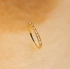 Diamond Station Ring Silver 18K Gold Plated