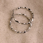 Large Twisted Hoops Silver 18K Gold Plated