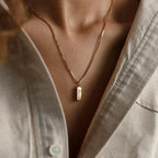 Dainty Tag Name Necklace Silver 18K Gold Plated