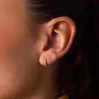 Diamond Cluster Huggies Silver 18K Gold Plated