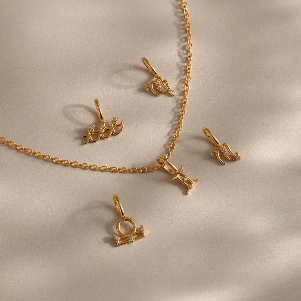 Zodiac Charm Silver 18K Gold Plated