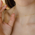 Bar Station Necklace Silver 18K Gold Plated