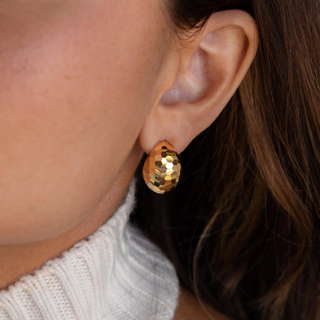 Bold Disco Earrings Silver 18K Gold Plated
