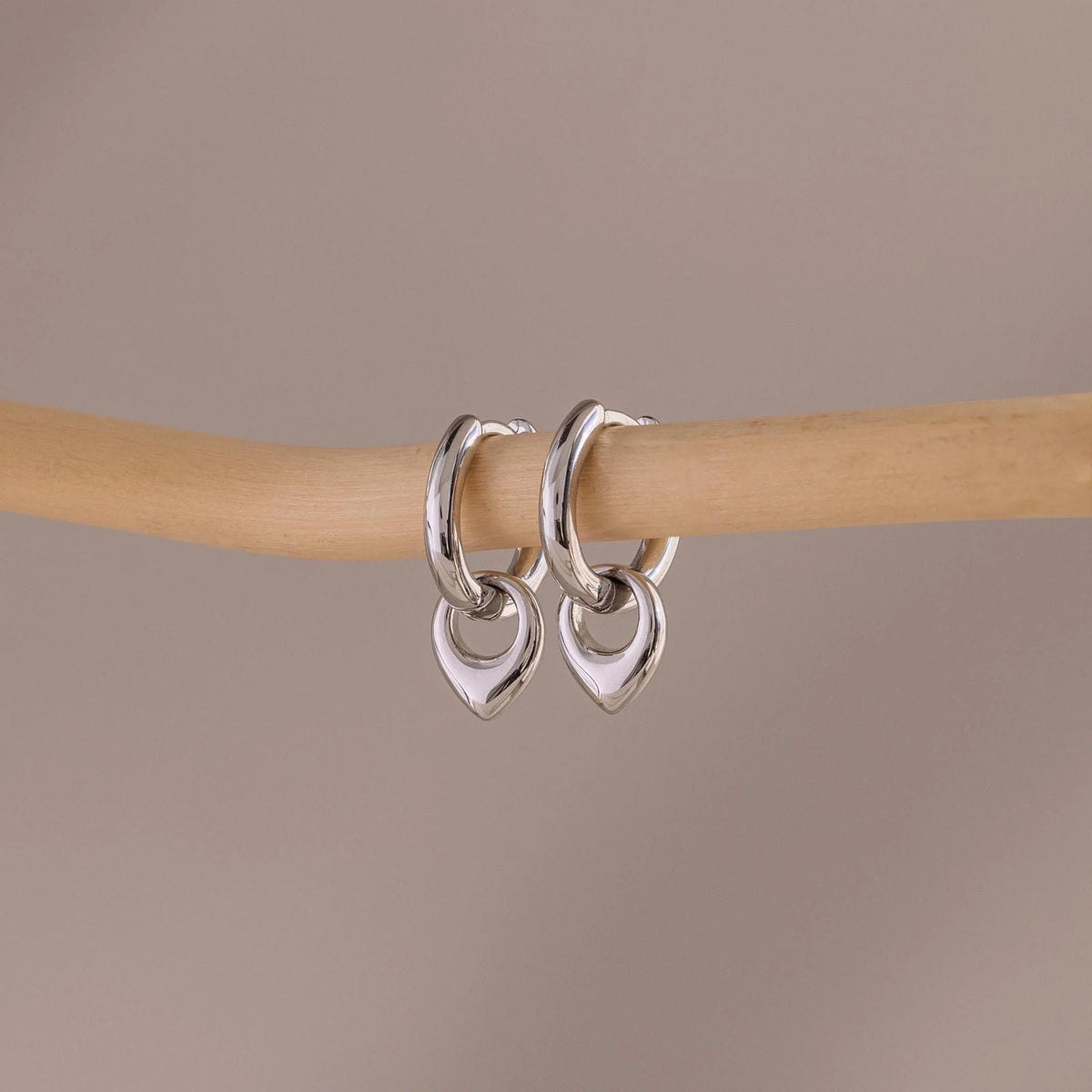 Tiny Teardrop Huggies Silver 18K Gold Plated