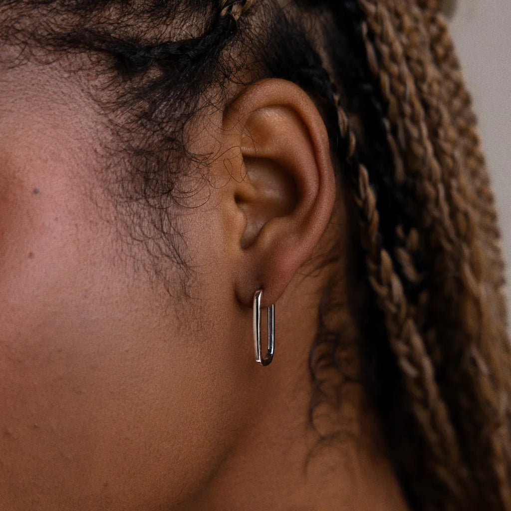 Nina Link Earrings Silver 18K Gold Plated
