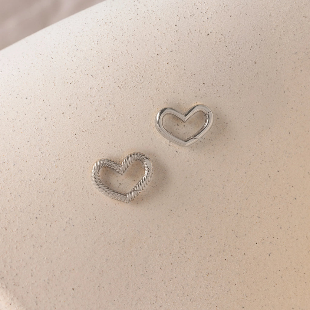 Heart Carabiner Set Silver 18K Gold Plated