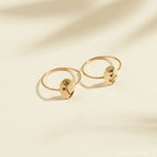 Birth Flower Oval Ring Silver 18K Gold Plated