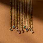 Birthstone Diamond Pendant Necklace Silver 18K Gold Plated
