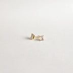 Emerald Diamond Stud Earrings Silver 18K Gold Plated