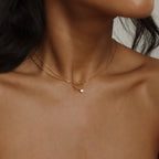 Dainty Diamond Necklace Silver 18K Gold Plated
