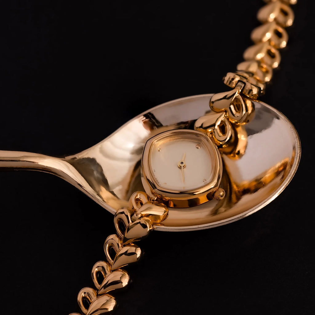 Heart Link Timepiece Silver 18K Gold Plated