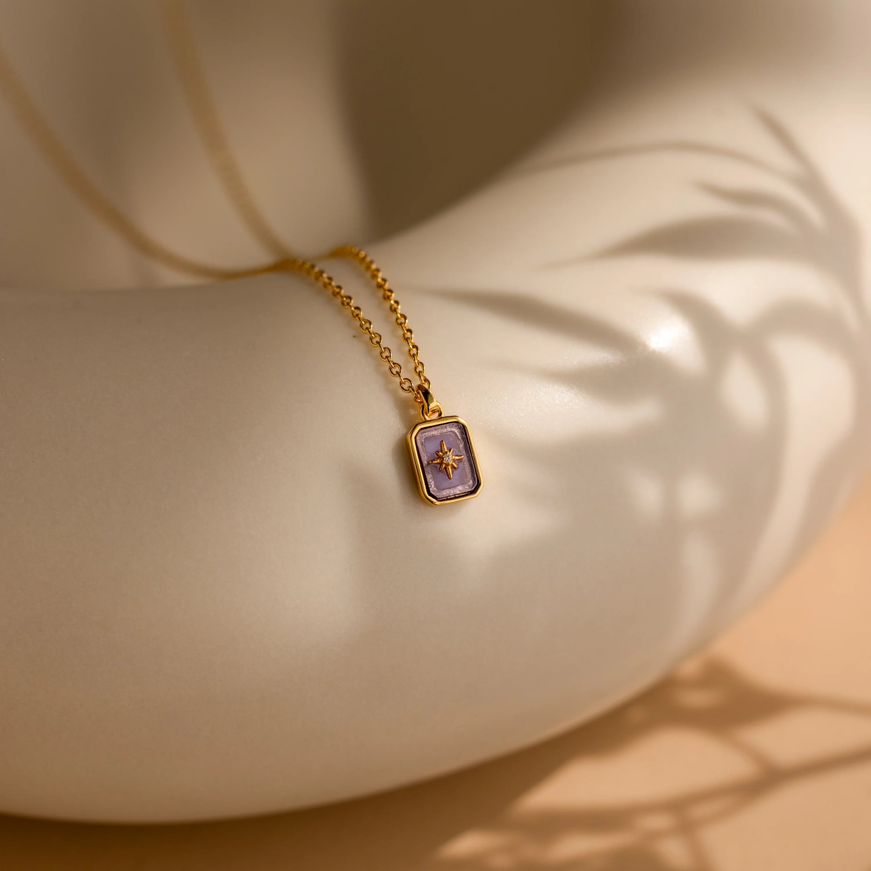 North Star Alexandrite Necklace  Silver 18K Gold Plated