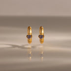 Ribbed Alexandrite Huggies Silver 18K Gold Plated
