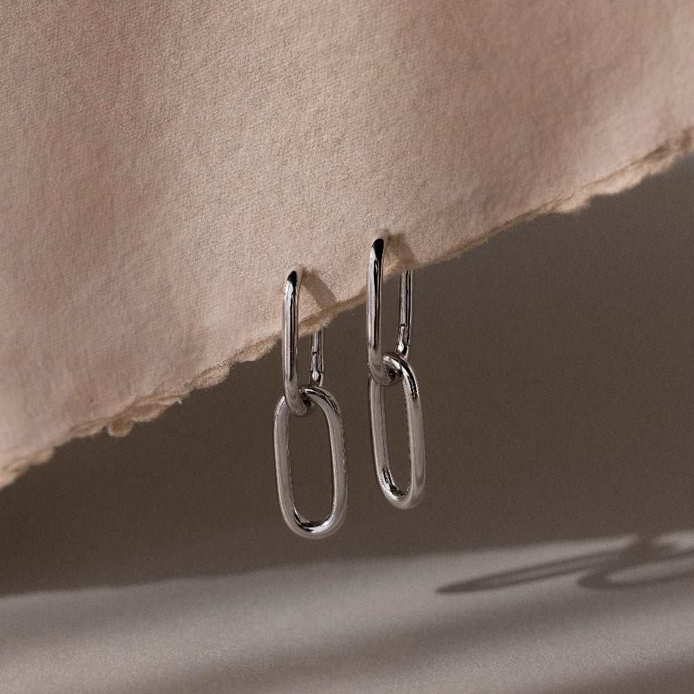 Amanda Link Earrings  Silver 18K Gold Plated