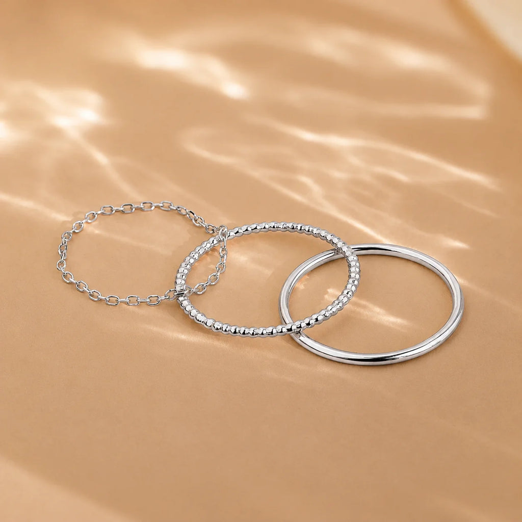 The Textured Stacking Ring Set