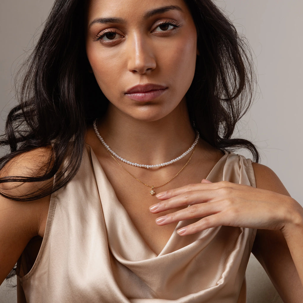 Venus Pearl Necklace  Silver 18K Gold Plated