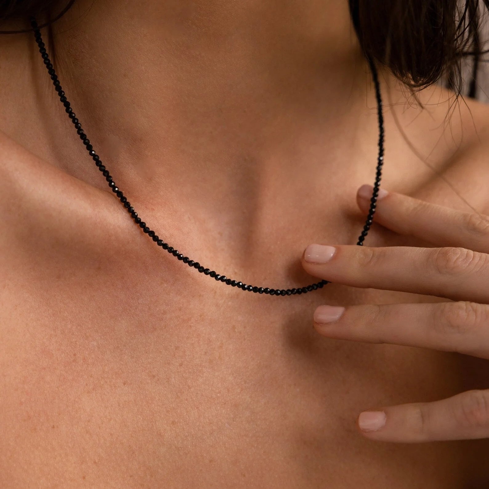 Boho Chic Black Abyss Beaded Necklace