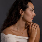 Baroque Pearl Knot Necklace & Earrings Set Silver 18K Gold Plated