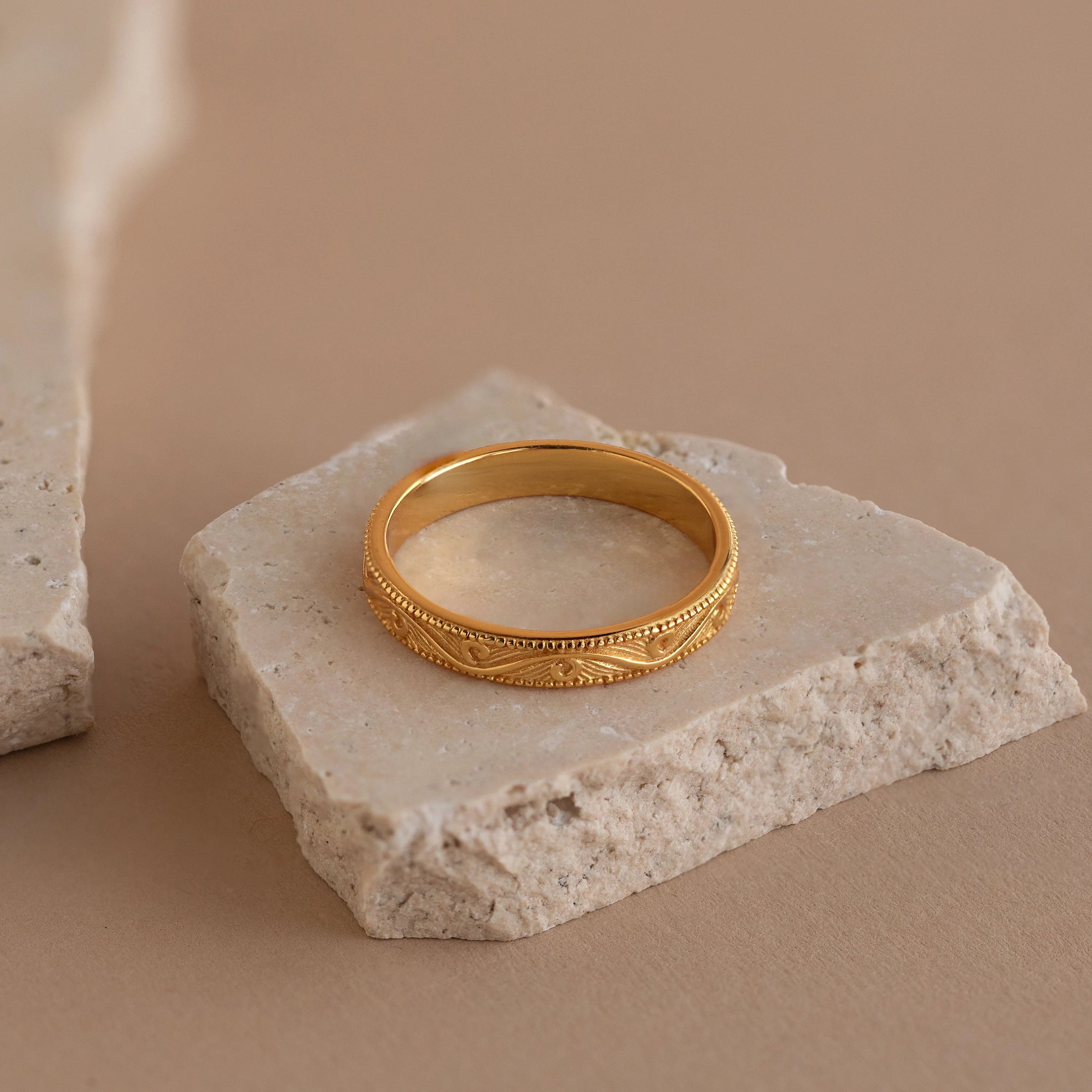 Filigree Ring Silver 18K Gold Plated