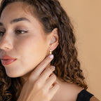 Triple Topaz Huggies Silver 18K Gold Plated