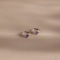 Athena Amethyst Huggies Silver 18K Gold Plated